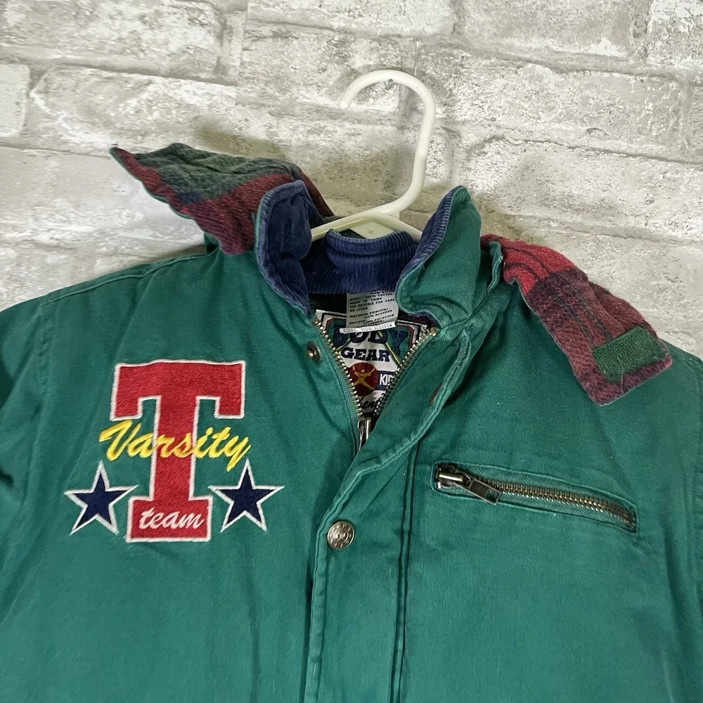 Vintage Body Gear Sporty Kids Canvas Barn Jacket 4t Corduroy Collar Cuffs